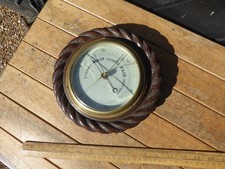 Antique Aneroid Barometer with Oak Rope Carved Case .Sold for Case / Parts