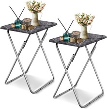 Small Folding Table, Folding Coffee Tables, Side Table 2 Set, TV TrayTable