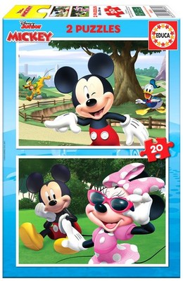 Educa Micky Maus & Freunde Puzzle 2x20 Teile, Disney, ab 4 Jahren