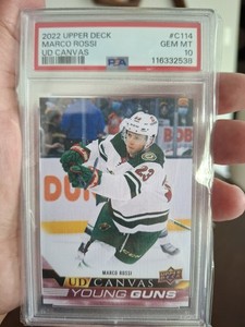 2022 UPPER DECK MARCO ROSSI YOUNG GUNS ROOKIE CANVAS #C114 PSA 10