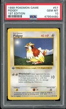 PSA 10 Pidgey 1st Edition Base Set Shadowless 57/102 Pokemon Card