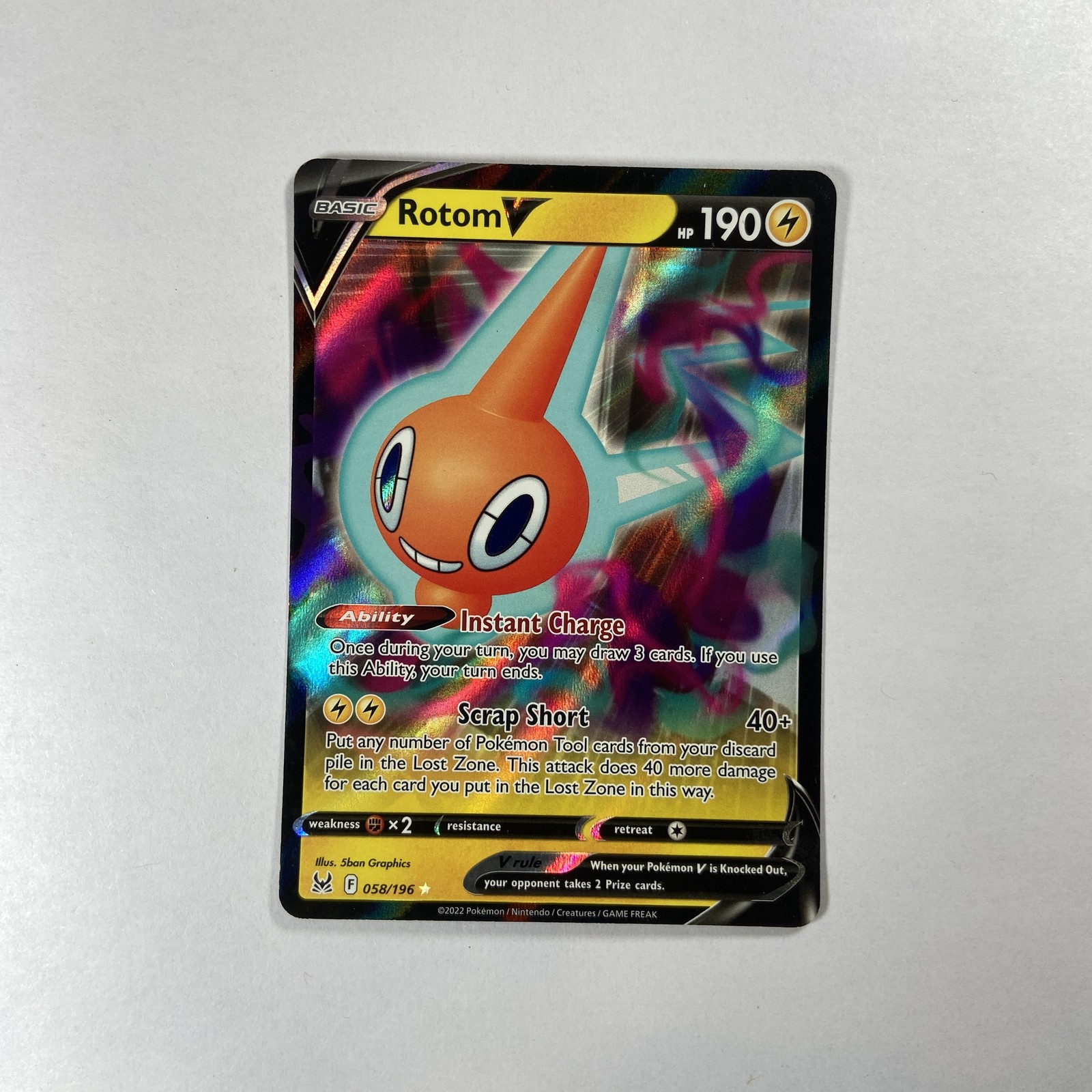 Rotom V 058/196 Pokémon Card Lost Origin LP Buy 2+ Save Up To 15%