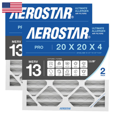 Aerostar 20X20X4 Merv 13 Pleated Replacement Air Filter For Honeywell