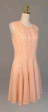 Calvin Klein 10 NWT Sleeveless Nectar Peach Perforated Fabric Fit & Flare Dress