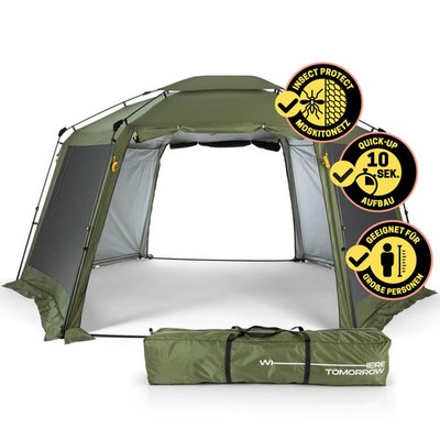 WhereTomorrow Pavillon Zelt XXL Partyzelt Garten Camping Faltpavillon 4 x 4,5 m