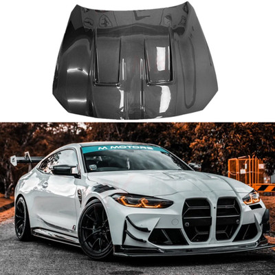 For 2021-2025 BMW G80 G82 M3 M4 Real Carbon Fiber Front Hood Vented Bonnet Cover