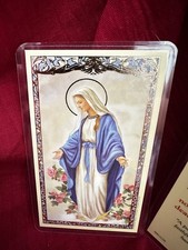 Nuestra Señora de Gracia / Ave María - Tarjeta Santa Laminada Borde Dorado 🎚️