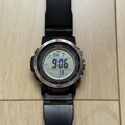 CASIO Pro Trek Climber Line Men's Watch PRW-35-1AJF Black Tested Japan Used F/S