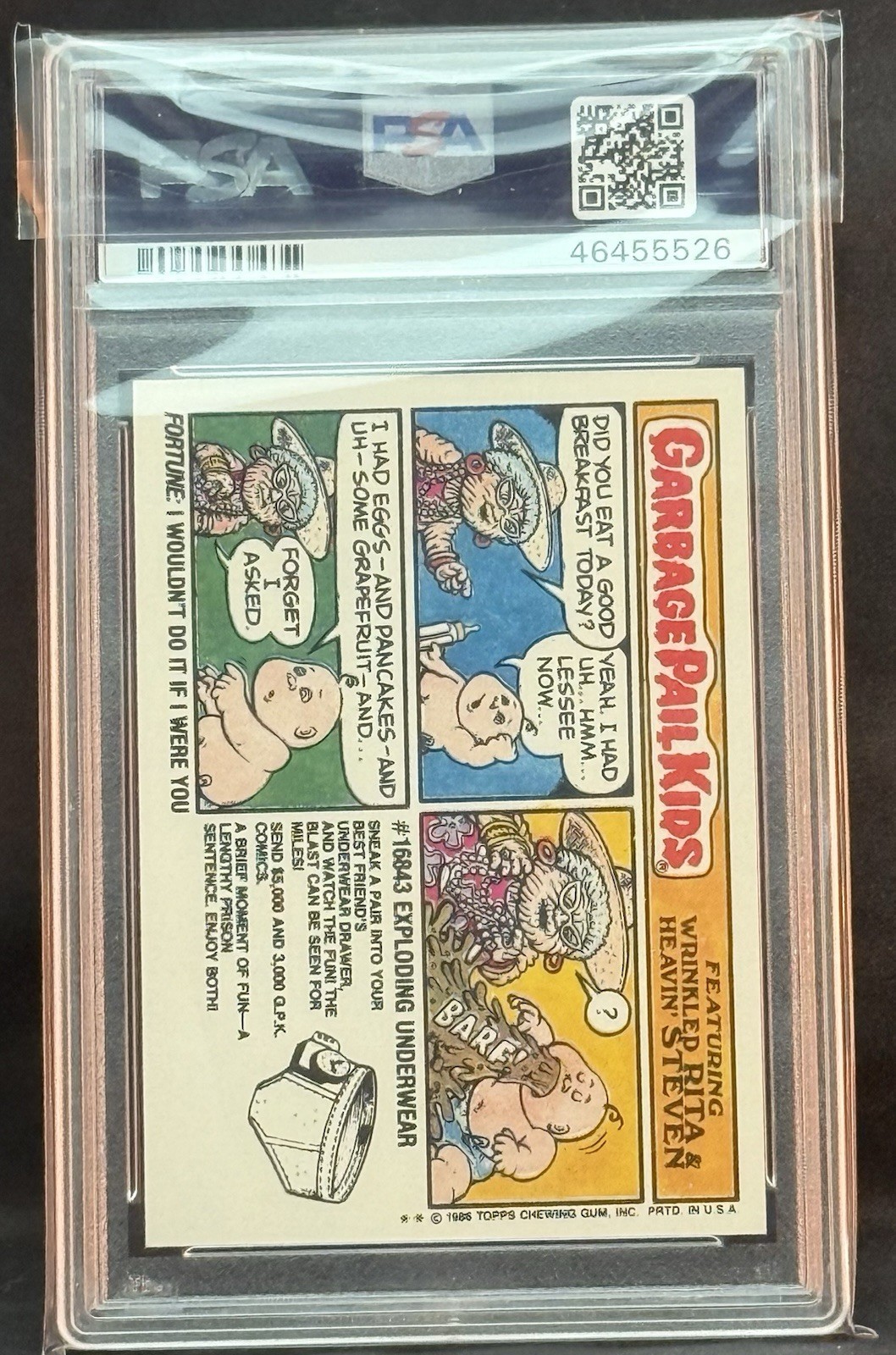 1986 GARBAGE PAIL KIDS SERIES 6 #218B BRIDGET DIGIT PSA 10 GEM MINT view 2