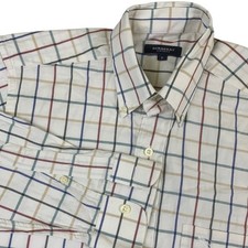 Vintage Burberry London Shirt Mens S White Tattersall Check Cotton Button Down