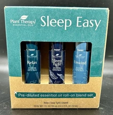 Plant Therapy Sleep Easy Essential Oil Roll On Blend Set 10 mL 1/3 oz Each
