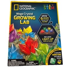 National Geographic Mega Crystal Growing Kit for - Grow 6 Crystals with Light