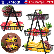 2/3 Tier Fruit storage Basket Fruit Bowl Holder, Bread Basket, Vegetable Rack UK