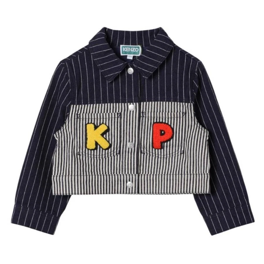 Giacca Kenzo bambino in denim di cotone a righe