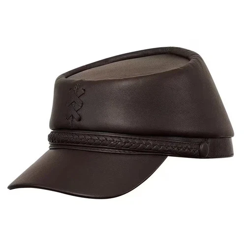 PATRIOT Leather Civil War Kepi Hat | Brown Union & Confederate Army Cap Replica