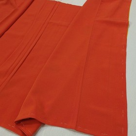 4-Piece Vintage Japanese Silk Kimono Set &ndash; Orange with Gold Accents & Cream Obi