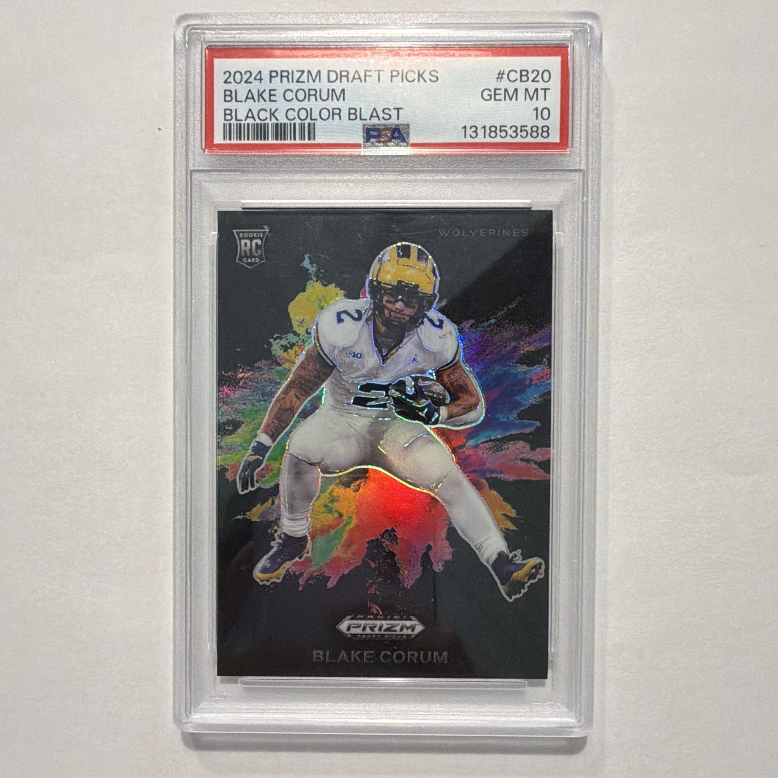Blake Corum Panini Prizm Draft Picks Black Color Blast #CB20 Base