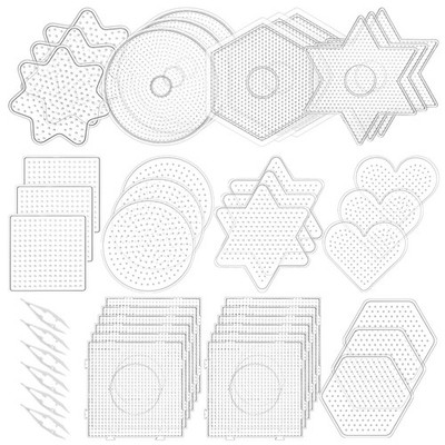 5mm Fuse Beads Pegboards, 45Pcs Melty Beads Peg Boards Large Clear Pegboards ...