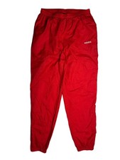 Vtg 90s y2k ADIDAS Bright Red NYLON TRACK PANTS Soccer Gym Windbreaker Men's XXL