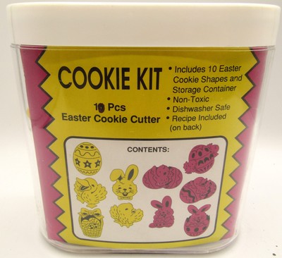 10 Piece Easter Cookie Cutter Set with Recipe.