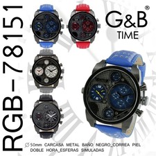 G&B Men's Metal Bracelet Quartz Wristwatch Colour 1 Ref RGB-78151