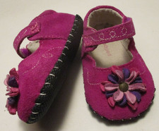 Pediped Infant Girl 0-6 Mo.US 2.5-3.5 Purple Leather Comfy Mary Jane Crib Shoes