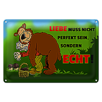Blechschild Spruch 30X20Cm Liebe Nicht Perfekt Sondern Echt Sein