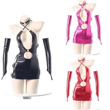 Sato Kuki Ntr Kanolo Mizuki Cosplay Costumes After Leather Dress Garter Lace Up