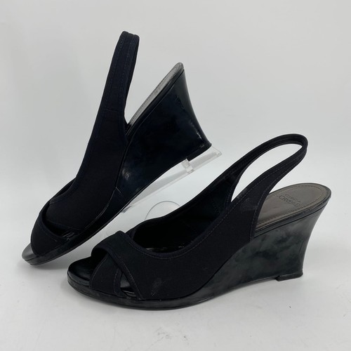 Joan & David Black Slingback Wedges | Size 7.5 - Picture 4 of 11