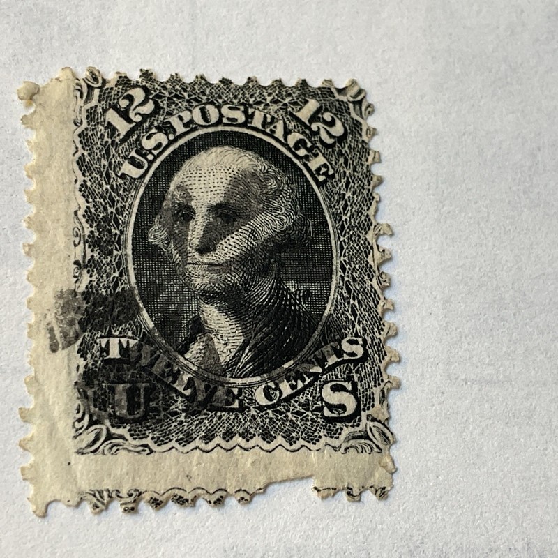 United States Stamp # 69 12 Cents Black Washington 1861 Used Hinged 