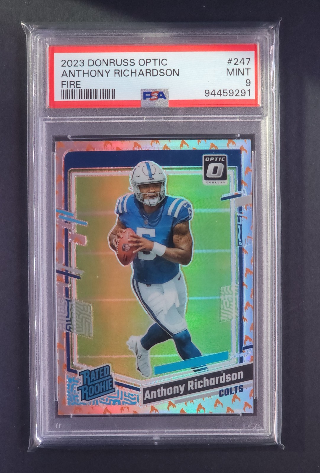 2023 Panini Donruss Optic - Rated Rookie Anthony Richardson #247 Fire Prizm (RC)
