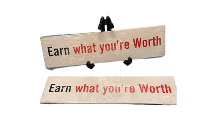 Vtg  advertisement 20 car bumper stickers Earn What You're Worth Motivational