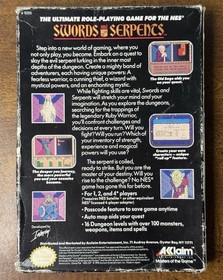 Swords and Serpents Nintendo NES Cartridge & Box Tested