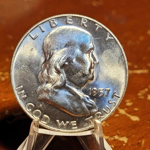 1957-D  90% Silver  Franklin Half Dollar BU Condition