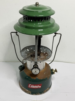 #ad Vintage 1964 Coleman 220F Dual 2 Mantle Gas Camp Lantern w Ash Flash Vent 7 64 $24.99