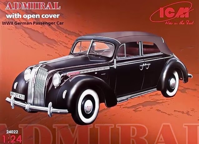 ICM 24022 1:24th scale Opel Admiral Kabriolett WW2 German Passenger Car