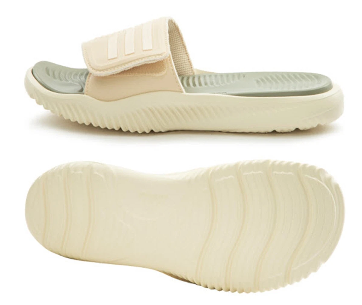 Adidas Men Alpha bounce Slide 2.0 Slipper Beige Shoes Beach GYM