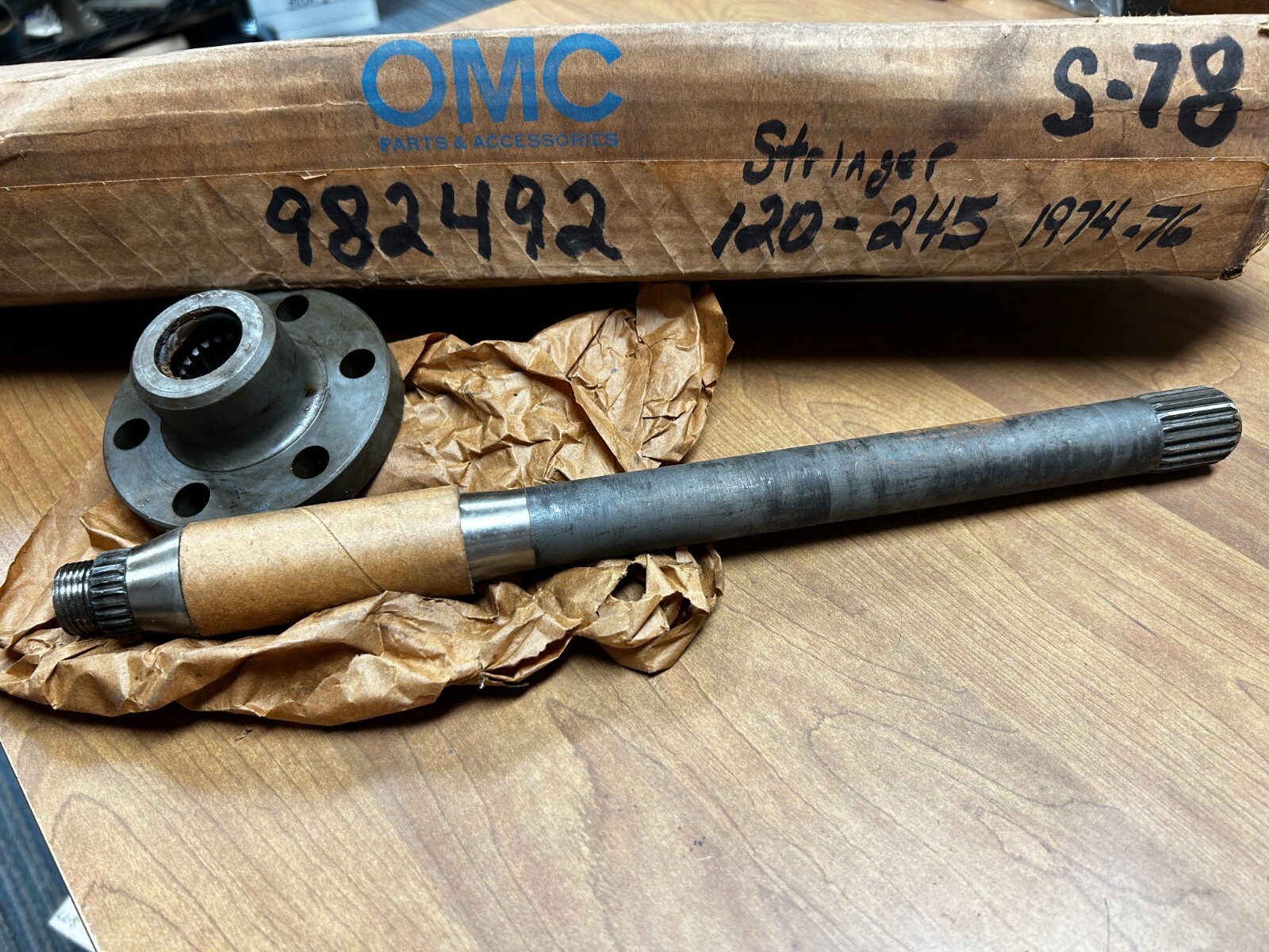 NIB NOS OEM OMC Stringer Driveshaft & Coupling 982492 120-245 1974-1976 ...