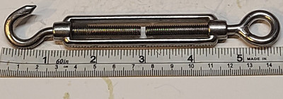 STAINLESS STEEL TURNBUCKLE OPEN FACE #6 RIGGING