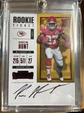 SSP RED ZONE RC AUTO KAREEM HUNT 2017 Panini Contenders Rookie Ticket🔥FOTL /20!