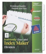 Avery Index Divider Makers 8 Tab (5/Sets) 8-1/5"x11" White 697233