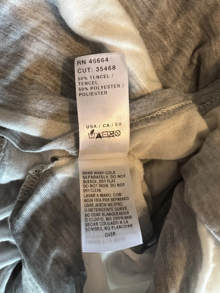Splendid Anthropologie Gris Blanco Rayas Ligero Verano Sudadera con Capucha Grande Foto 4 de 4