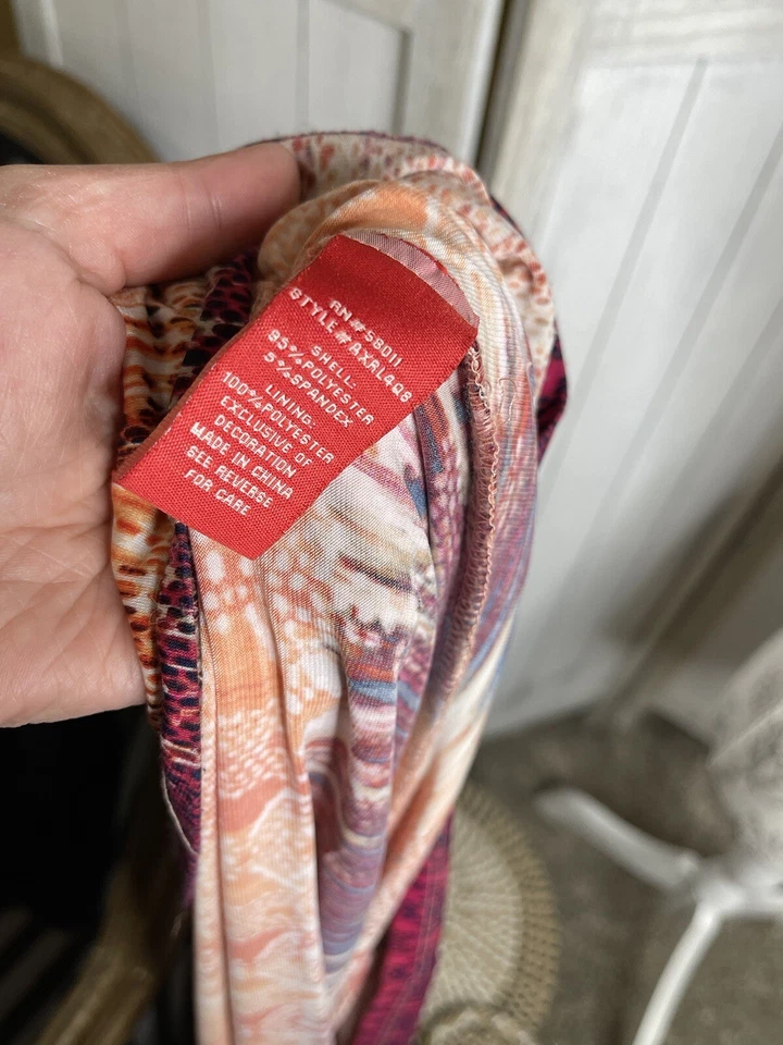 Maxi Vestido Signature by Sangria Naranja Multicolor Sin Mangas Talla Grande Foto 4 de 4