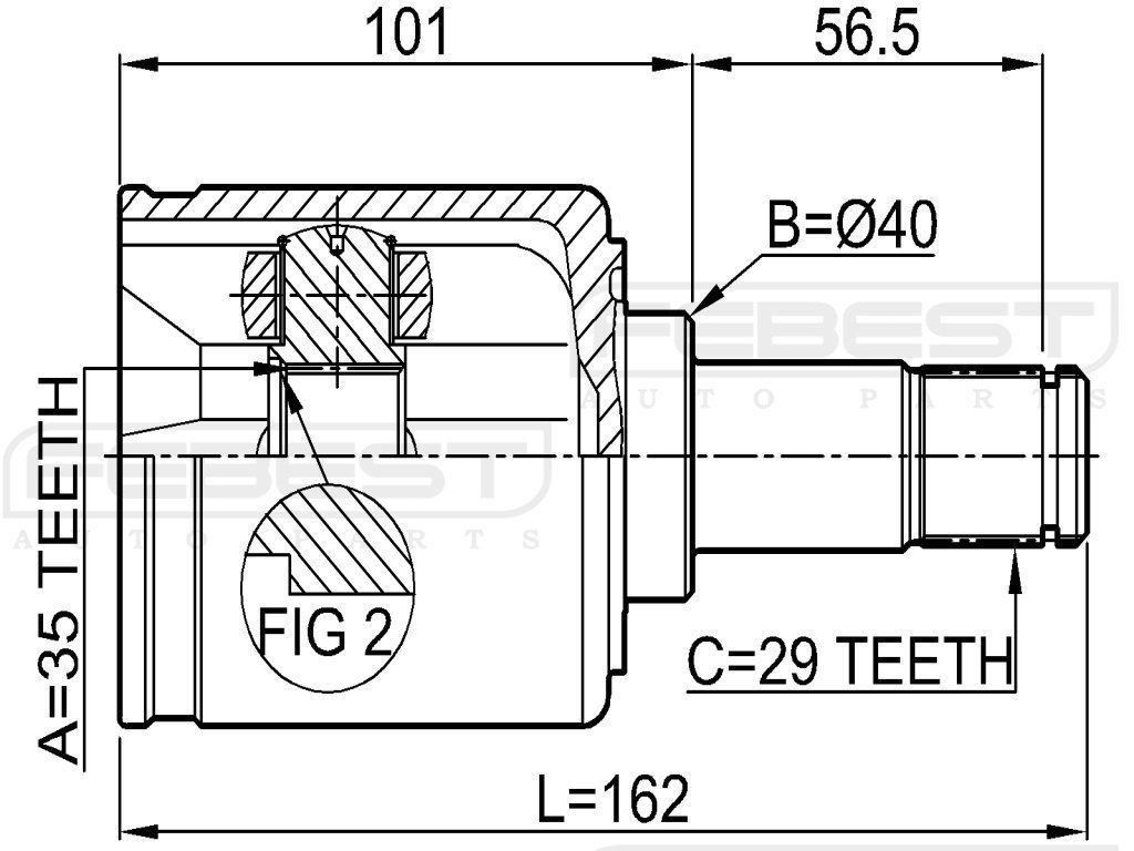 Inner Joint Joint Set Honda Pilot 2009-, Acura MDX 2007- Right -