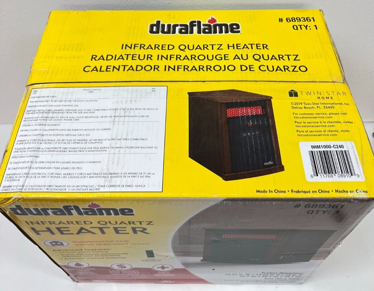 Duraflame 1500-Watt Infrared Quartz Cabinet Indoor Electric Space Heater  -NEW | eBay