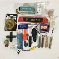 Junk Drawer Lot Tools Crafts Beads Marbles Electrical Screwdriver Bits Misc.