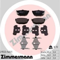 Zimmermann BremsbeläGe Hinten FüR Hyundai Elantra Coupe KIA Cerato Stufenheck