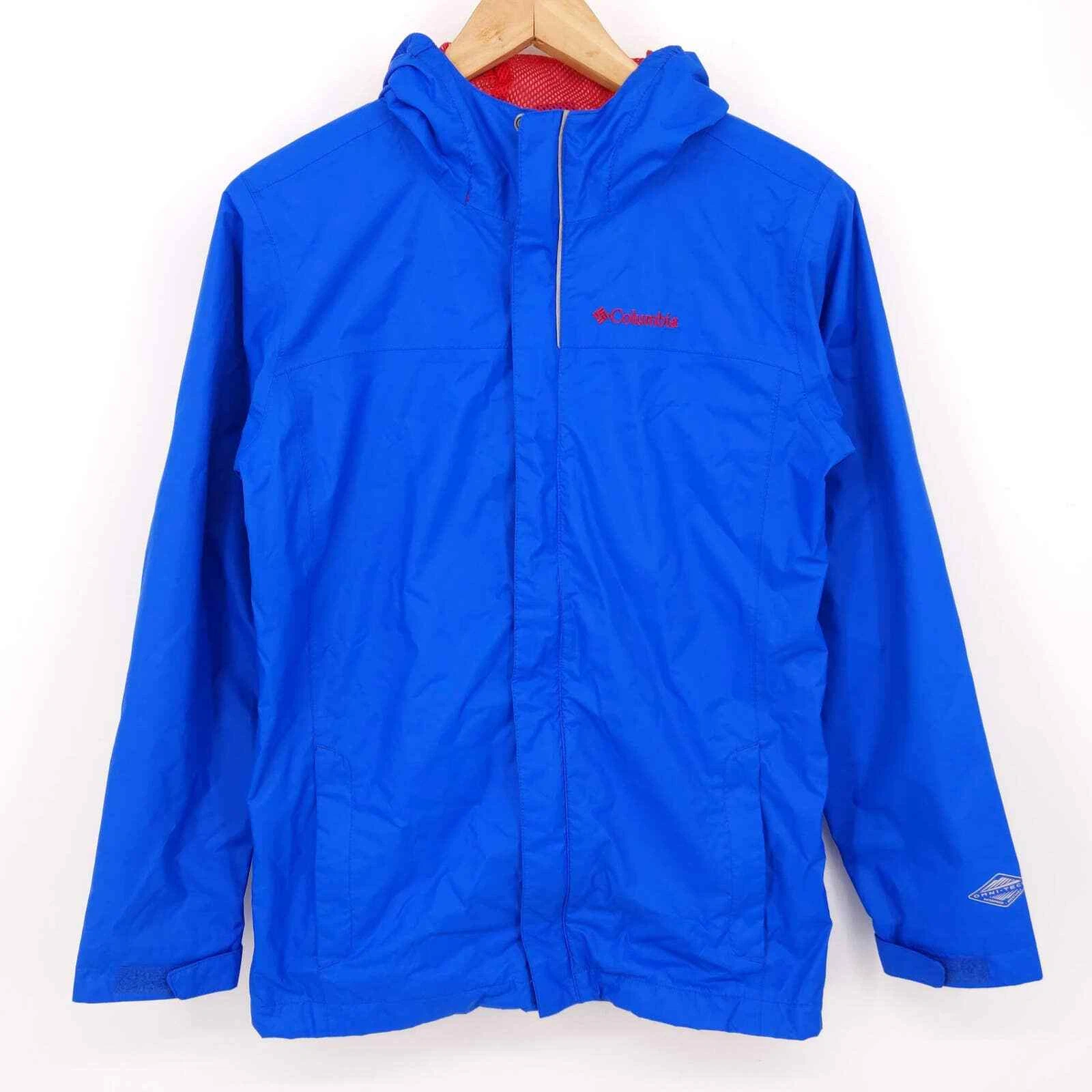 Columbia Youth Omni-Tech Waterproof Rain Jacket Outdoor Hiking Packable Youth L