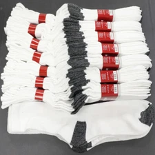 Men's Cotton Moisture Control Breathable Crew Socks White Black Wholesale Lots