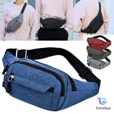 MARSUPIO UOMO DONNA SPORTIVO MULTITASCHE 4 SCOMPARTI BORSA LAVORO CORSA CINTURA